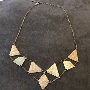 ADJUSTABLE Gold Textured Triangle Necklace